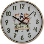 Klik Slim Safari Plastik Kasa Krem Renkli 30.5 cm Çaplı Modern Sessiz Saniye Mekanizmalı Duvar Saati