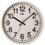 Klik Venüs Plastik Kasa Beyaz Renkli 27 cm Çaplı Modern Sessiz Saniye Mekanizmalı Duvar Saati