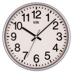 Klik Venüs Plastik Kasa Gümüş Renkli 27 cm Çaplı Modern Sessiz Saniye Mekanizmalı Duvar Saati