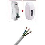 Klima Elektrik Tesisat Seti 3X2.5mm Nym Kablo, 20A Şartel Ve Kutusu