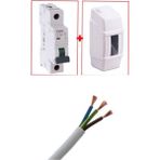 Klima Elektrik Tesisat Seti 3x2.5mm Öznur Kablo 20A Şartel ve Kutusu