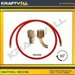Klıma Gaz Basma Hortumu 4000mm F 3-8 D - F 3-8 90° Kırmızı Teflon - Kraftvoll 19015186