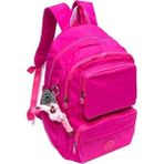 Klinkır Çok Gözlü Suya Dayanıklı Fuşya Renk Tekstil Okul Çantası Ergonomik Tasarım - Pembe