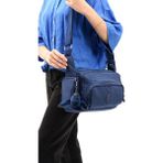 Klinkır Kumaş Kadın Postacı Omuz Çantası Çapraz Askılı Çok Cepli Su Itici Kumaş 30*20 cm - 30 x 20 cm - Lacivert