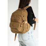 Klinkır Kumaş Kadın Sırt Çantası Hafif Yağmur Geçirmez Günlük Kullanım Için Ideal 37*27 cm - 37 x 27 cm - Taba