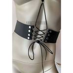 Klipsli Deri Korse Harness Deri Korse Elbise