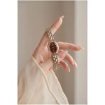 KLISHE Butik Kadın Çelik Saat Gold & Gümüş Mix Kordon Bordo Kadran Oval Kasa Vintage Old Money Zarif Şık Kadın Kol Saati Roma Rakamlı | Premium Limited Edition 2026