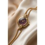 KLISHE Butik Kadın Çelik Saat Gold Renk & Bordo Kadran Vintage Old Money Lüks Zarif Şık Kadın Kol Saati | Limited Edition 2026