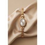 KLISHE Butik Kadın Çelik Saat Gold Renk Oval Kasa Vintage Saat Old Money Luxury Zarif Şık Kadın Kol Saati Limited Edition 2026