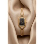 KLISHE Butik Kadın Çelik Saat Gold Renk & Siyah Kadran Old Money Vintage Dikdörtgen Kasa Lüks Zarif Şık Kadın Kol Saati 2026