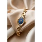 KLISHE Butik Pinterest Kadın Çelik Saat Gold Renk & Mavi Kadran Luxury Edition | Şık Zarif Vintage Saat Old Money Kadın Kol Saati 2026