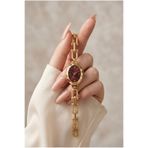 KLISHE Butik Tifany Kadın Çelik Saat Gold Renk & Bordo Kadran Vintage Old Money Lüks Zarif Şık Kadın Kol Saati 2026