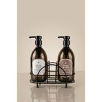 Kloppenhug 2’li Amber Sabunluk Seti 500 ml - Sünger Bölmeli Metal Stant - Sabunluk, Deterjanlık - 500HDGCMTL