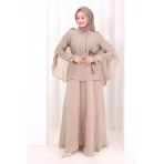 Kloş Etek Tunik Takım 8028 Vizon