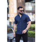 Klothy Erkek %100 Pamuk Yıkamalı Kısa Kol Yazlık Gömlek 2468