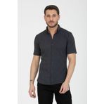 Klothy Erkek Kısa Kol Yazlık Slimfit Örme Gömlek 2586