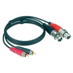 Klotz TwinKablo Siyah 2m 2x RCA - 2x XLR Dişi