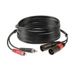 Klotz TwinKablo Siyah 2m 2x RCA - 2x XLR Erkek