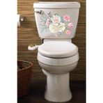 Klozet Sticker Beyaz Pembe Çiçekler Banyo Sticker Seti