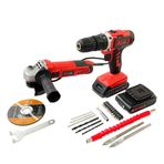Klpro KLEco KETM1875 18V/1.5 Ah Çift Akülü Darbeli Matkap + 750W 23 Parça Aksesuarlı Avuç Taşlama
