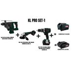 KLPRO Klpro Set-1 (şarjli Pnömatik Kirici Matkap+115 Mm Şarjli Avuç Taşlama kömürsüz+şarjli Darbeli Matkap Kömürsüz)