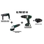 KLPRO Klpro Set-14 (850 W 26 Mm 3.2 J Sds Plus Pnömatik Kirici Matkap+850 W 115 Mm Elektrikli Avuç Taşlama+ Şarjli Darbeli Matkap)
