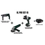 KLPRO Klpro Set-15 (950 W 28 Mm 4.0 J Sds Plus Pnömatik Kirici Matkap+1100 W 125 Mm Elektrikli Devir Ayarli Avuç Taşlama+şarjli Darbeli Vidalama/matkap Kömürsüz)