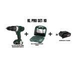 Klpro Set-10 (Şarjlı Darbeli Vidalama/Matkap+31 Parça Bits Uç Seti+44 Parça Matkap Uç Seti)