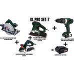 Klpro Set-7 (1350 W 185 Mm Elektrikli Daire Testere+850 W Planya Makinası+450 W 150 Mm Eksantrik Zımpara Makinası+Şarjlı Darbeli Matkap)