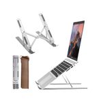 KLS-113 Katlanabilir Laptop Standı, Ayarlanabilir Alüminyum Notebook Yükseltici (11–17 inç uyumlu, Taşıma kılıflı)