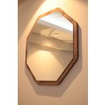 KLT Modüler Dekoratif Ceviz Ayna, Antre, Koridor, Salon, Mutfak, Banyo, Wc, Ofis, Hol Aynası 45 Cm
