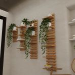 Klube Concept %100 Mdf Beyaz Renk Modern Duvar Rafı Dekoratif Bitki ve Kitaplık Ünitesi Işıklı - Kahverengi