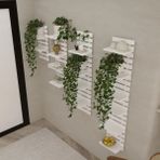 Klube Concept %100 Mdf Beyaz Renk Modern Duvar Rafı Dekoratif Bitki ve Kitaplık Ünitesi Işıklı