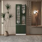 Klube Concept Arc Duo Beyaz Kemerli Kitaplık 70X30X210 cm - Yeşil