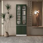 Klube Concept Arc Led’li Beyaz Kemerli Kitaplık %100 Mdf 70×30×210 cm - Yeşil
