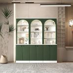 Klube Concept Arcera Yeşil Led’li Kitaplık & Vitrin Dolabı %100 Mdf