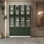 Klube Concept Dergâh Beyaz Nişli Kemer Formlu Kitaplık Ünitesi | 140×30×210 cm - Yeşil