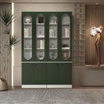 Klube Concept Kubbe Beyaz Kemer Formlu Kitaplık Ünitesi Vitrin 140X30X210 - Yeşil