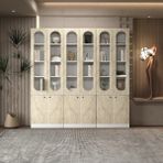 Klube Concept Modern Beyaz Kitaplık %100 Mdf Geniş Depolama Alanlı Dekoratif Raf 210X30X210