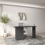 Klubeconcept Bohem %100 Mdf Oval Tasarım Ofis ve Çalışma Masası 150 cm - Gri