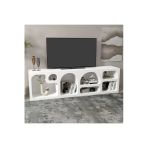 klubeconcept Bohem Beyaz Kavisli TV Ünitesi ve Konsol - Modern Organik Tasarım