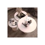 klubeconcept Bohem Breeze 3'lü Beyaz MDF Orta Sehpa Seti 100 % MDF