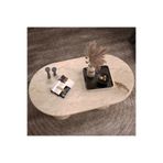 klubeconcept Bohem Traverten Desenli Oval Orta Sehpa - Silindirik Ayak Tasarımı 100% MDF