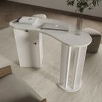 Klubeconcept Dergâh Kavis Formlu Dolaplı Çalışma Masası 120 cm - Beyaz
