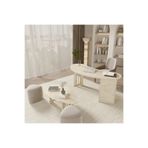 klubeconcept MİZAN Oval Beyaz Çalışma Masası & Sehpa Modern Minimal Ofis Seti %100 MDF