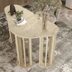 Klubeconcept Osmanlı Zarafeti Beyaz Oval Ayaklı Çalışma Masası %100 Mdf 120 cm - 120 x75