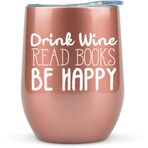 KLUBI Kitap Severler Hediyeler Kadınlar - 340 ml Şarap Bardağı veya Kupa - Kitap Kulübü, Kütüphaneciler, Toplu Okuyucular, Edebi, Cam, Kitap Kurdu ve Okuma için Fikir