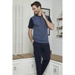 KLY 7613 Erkek Midi Yaka 3'lü Pijama Takımı