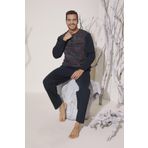 KLY 8026 Erkek Yaka Reçme Pijama Takım
