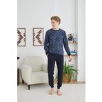 Kly 8041 Erkek Kışlık O Yaka Pijama Takım